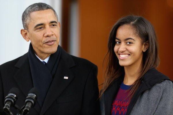 Malia Obama com o pai, Barack Obama (Foto: Getty Images)