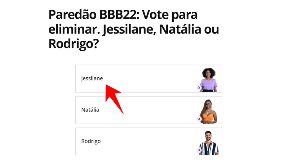 Paredão BBB 22: como votar para eliminar Jessilane, Natália ou Rodrigo |  Internet | TechTudo