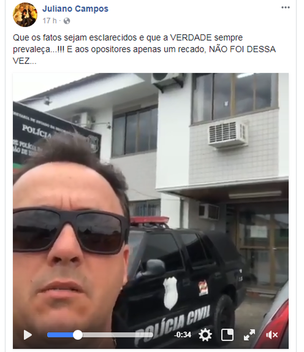 Prefeito de Governador Celso Ramos diz que não tem envolvimento com drogas encontradas em sua casa  (Foto: Facebook/Reprodução)