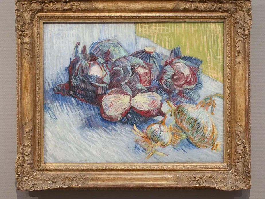 Obra agora chamada de 'Repolhos vermelhos e alho', de Vincent Van Gogh