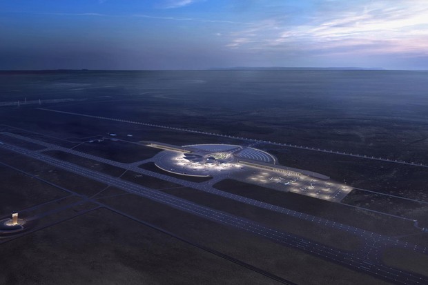 Aeroporto assinado por Foster + Partners para projeto turístico de luxo na Arábia Saudita começa a ser construído (Foto: Divulgação)