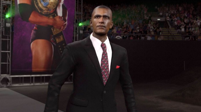 O presidente dos Estados Unidos, Barack Obama, é um dos personagens mais bem representados em WWE 2K16 (Foto: Reprodução/Kotaku)