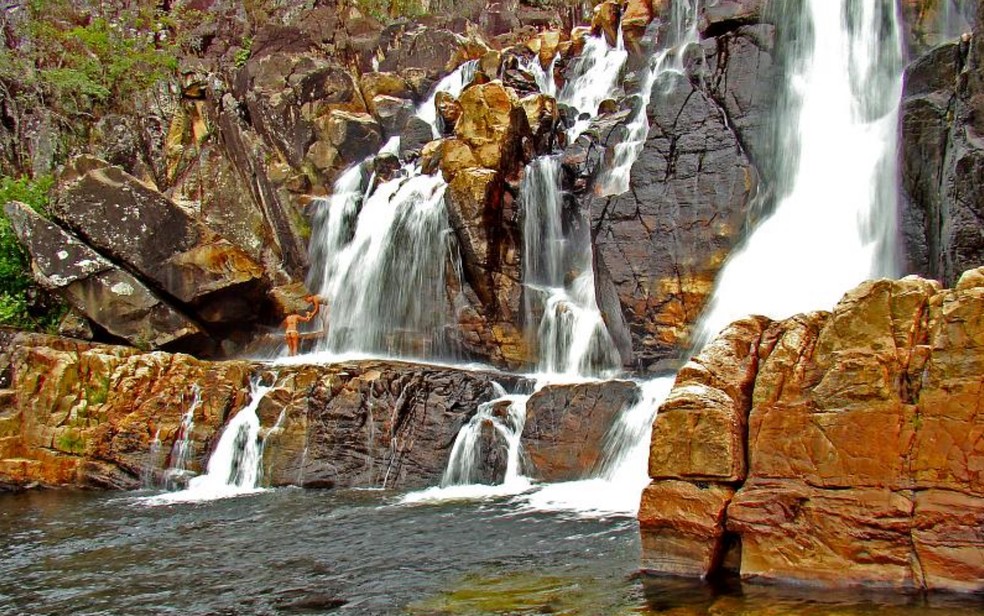 Cachoeira das Carioquinhas no Parque Nacional da Chapada dos Veadeiros, em Alto Paraíso de Goiás — Foto: Marcello Dantas/Leve de Viagem