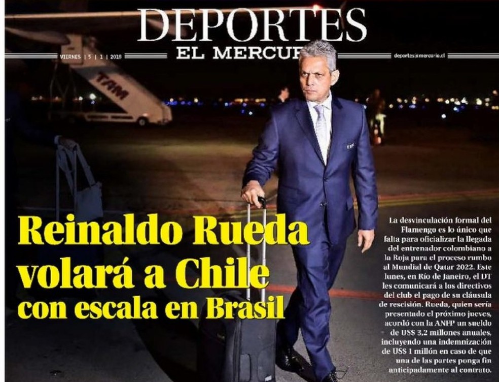 Rueda Flamengo Chile (Foto: Reprodução / El Mercurio)