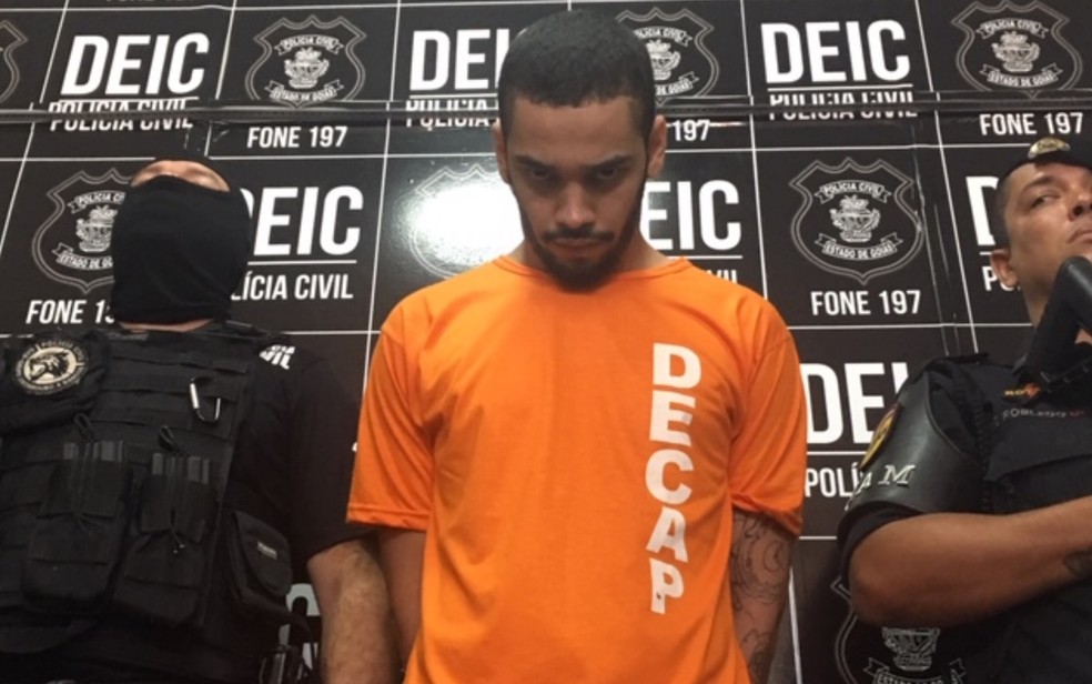 Jorge Santana de AraÃºjo, preso suspeito de participar ou comandar roubos a bancos em GoiÃ¡s e no MaranhÃ£o â Foto: SÃ­lvio TÃºlio/G1