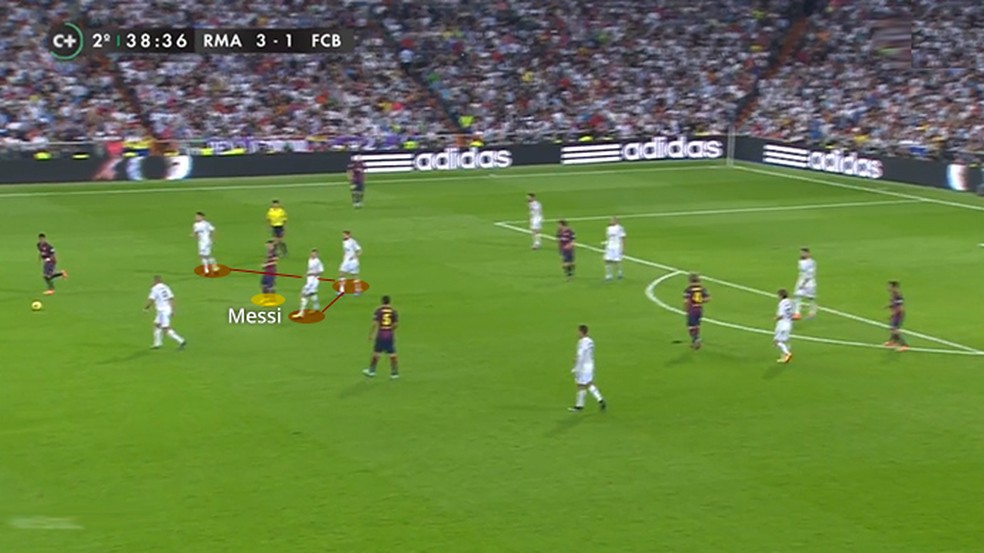 Ancelotti acha que Messi nÃ£o joga bem quando cercado de muitos jogadores pelos lados â Foto: Leonardo Miranda