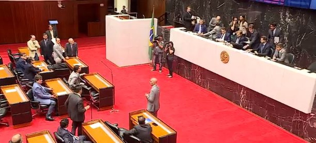 Votação em plenário na ALMG — Foto: Reprodução/TV Globo