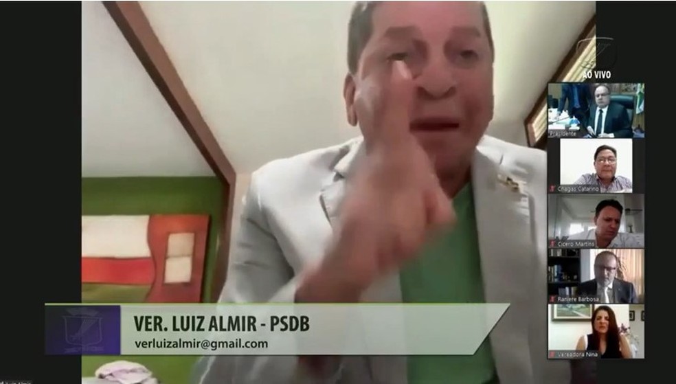 Vereadores de Natal trocam agressões verbais durante sessão virtual da Câmara Municipal — Foto: Reprodução