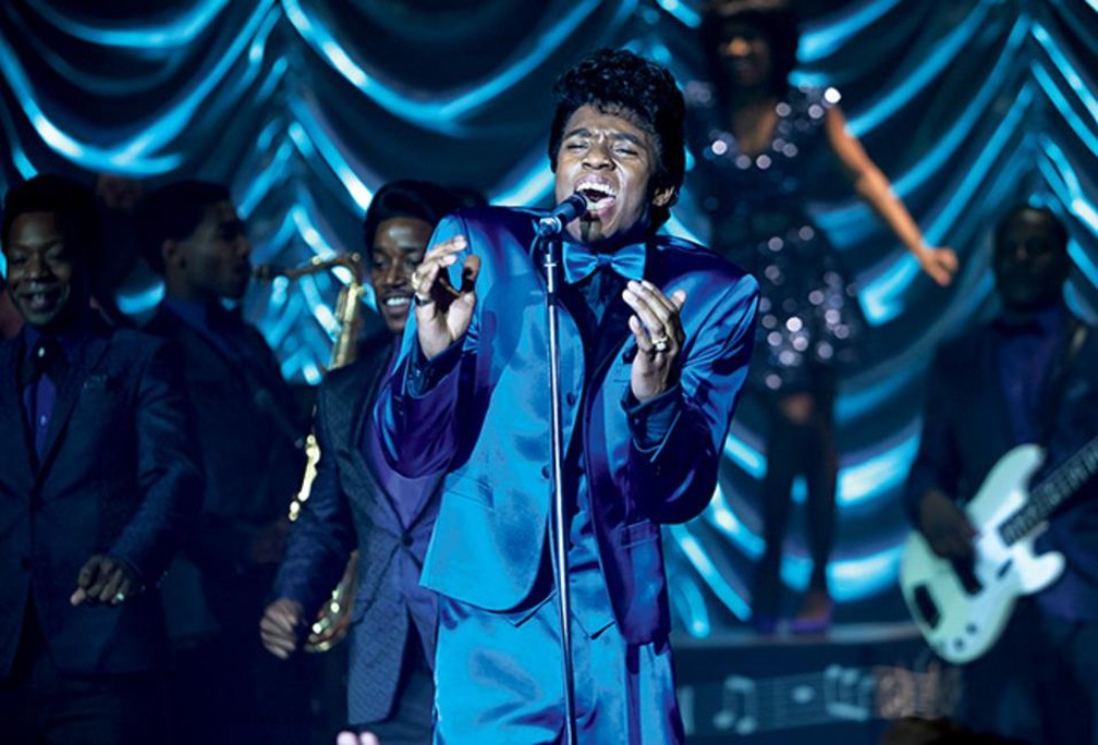 Chadwick Boseman interpretou James Brown no filme 'Get on Up: A História de James Brown' (2014) — Foto: Divulgação