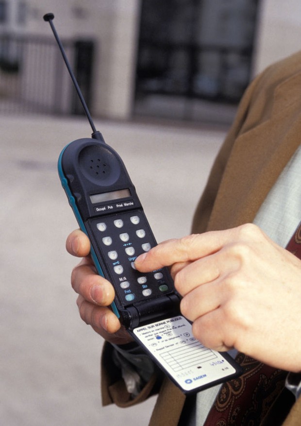 Le téléphone portable Bebop le 17 janvier 1992 en France. (Photo by Alain BUU/Gamma-Rapho via Getty Images) (Foto: Gamma-Rapho via Getty Images)