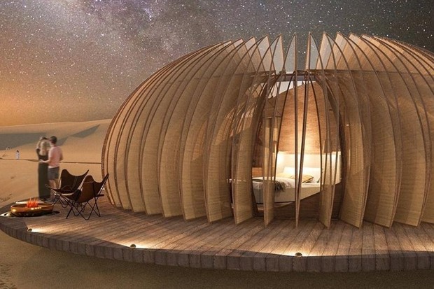 Oculus: novo hotel no deserto de Abu Dhabi (Foto: reprodução/Aidia Studio)