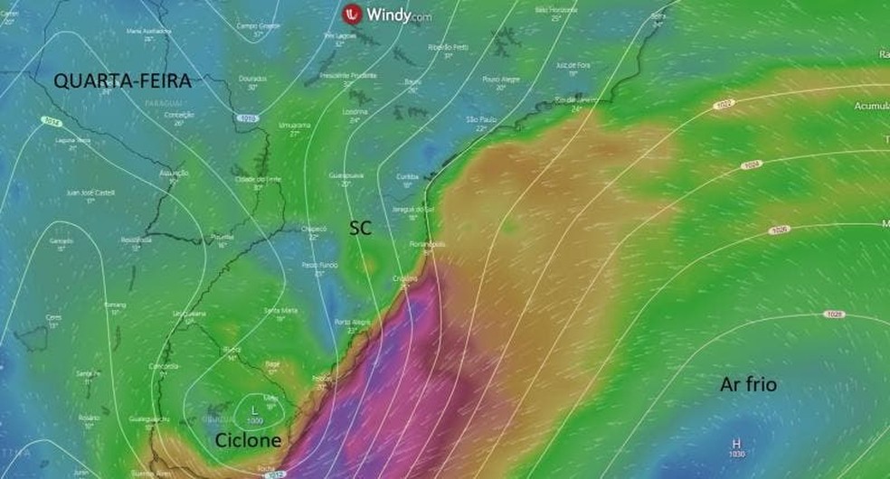 Sc Tem Rajadas De Vento Por Influencia De Formacao De Ciclone Santa Catarina G1