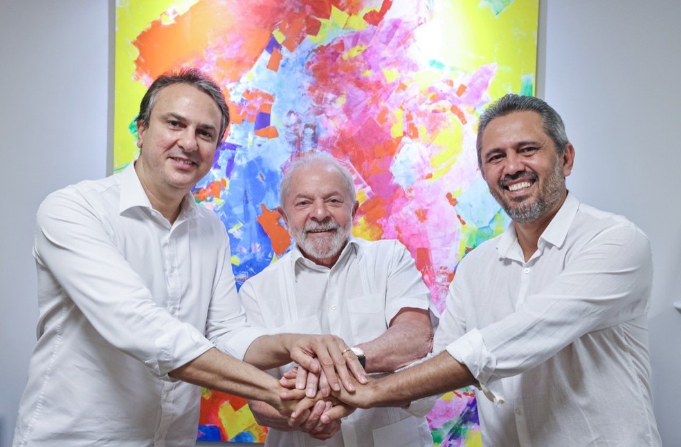Camilo e Elmano se encontraram com Lula antes de a decisão ser anunciada — Foto: Reprodução
