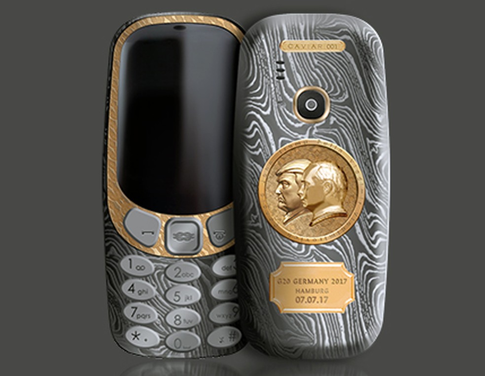 Nokia 3310 foi lanÃ§ado com corpo em titÃ¢nio e preÃ§os a partir de US$ 2,5 mil â Foto: DivulgaÃ§Ã£o/Caviar