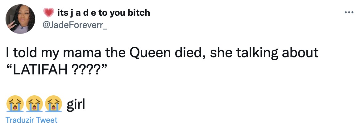 Internautas ficaram confusos e acharam que Queen Latifah tinha morrido em vez da Rainha Elizabeth (Foto: Reprodução / Twitter)