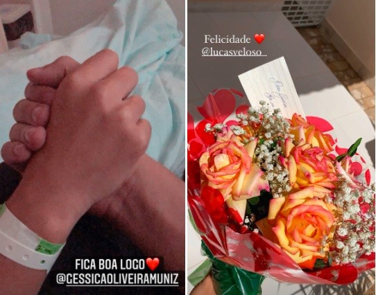 Lucas Veloso acompanha Géssica Muniz em hospital e envia flores (Foto: Reprodução/Instagram)