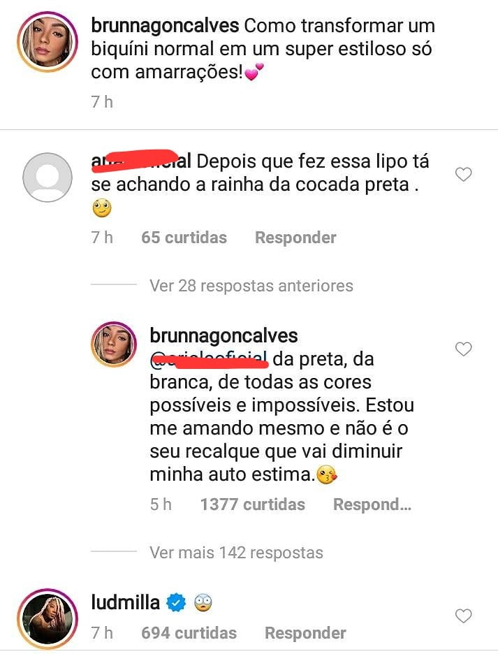 Bruna rebate seguidor que criticou lipo (Foto: Reprodução: Instagram)