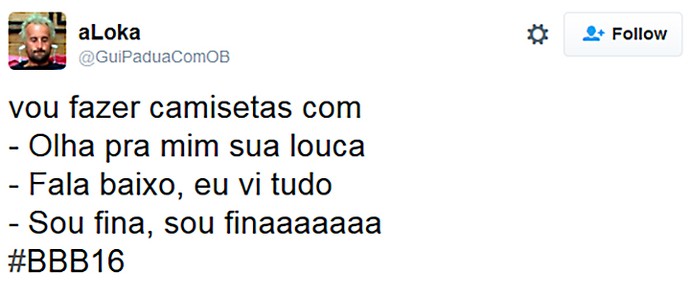 Ana Paula apoio - frases de efeito - twitter 13_02 (Foto: TV Globo)