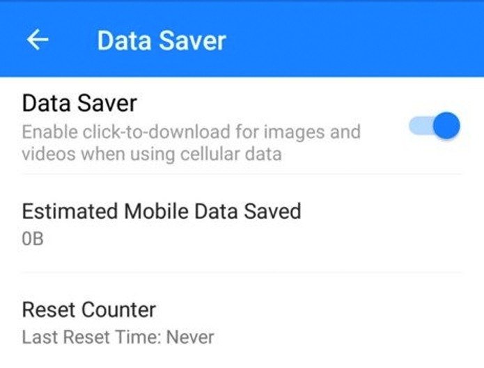Exemplo da função Data Saver do Messenger (Foto: Reprodução/The Next Web)