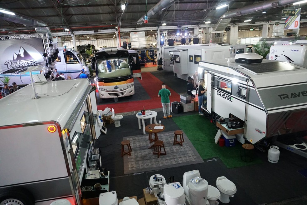 Feira reúne artigos de campismo e caravanismo — Foto: Preview Expo Motorhome/Divulgação