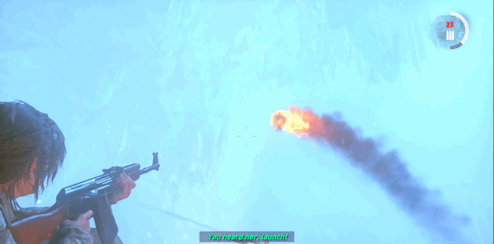Acerte as bolas de fogo no céu para destruir o helicóptero de Konstantin (Foto: Reprodução/YouTube)