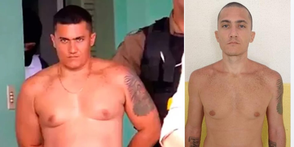 Robson Batista Marinho, quando foi preso em 2014 na operaÃ§Ã£o Alcatraz, e ele agora, em 2018 (Foto: Inter TV Cabugi/ReproduÃ§Ã£o e MP/RN)