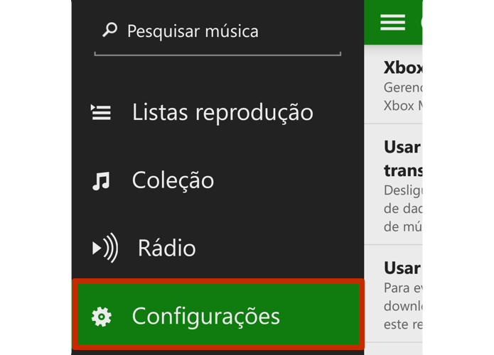 Acesse as configurações do Xbox Music (Foto: Reprodução/Paulo Alves)