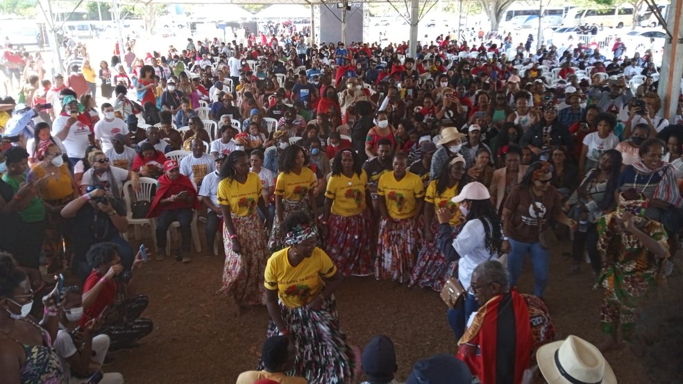 Ato reúne quilombolas em Brasília — Foto: CONAQ/Reprodução