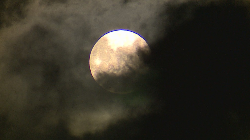 Imagem da "superlua" feita no RS — Foto: Reprodução/RBS TV