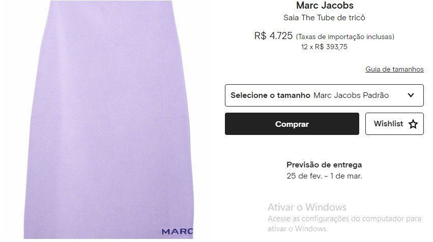 Saia Marc Jacobs (Foto: Reprodução/Farfetch)