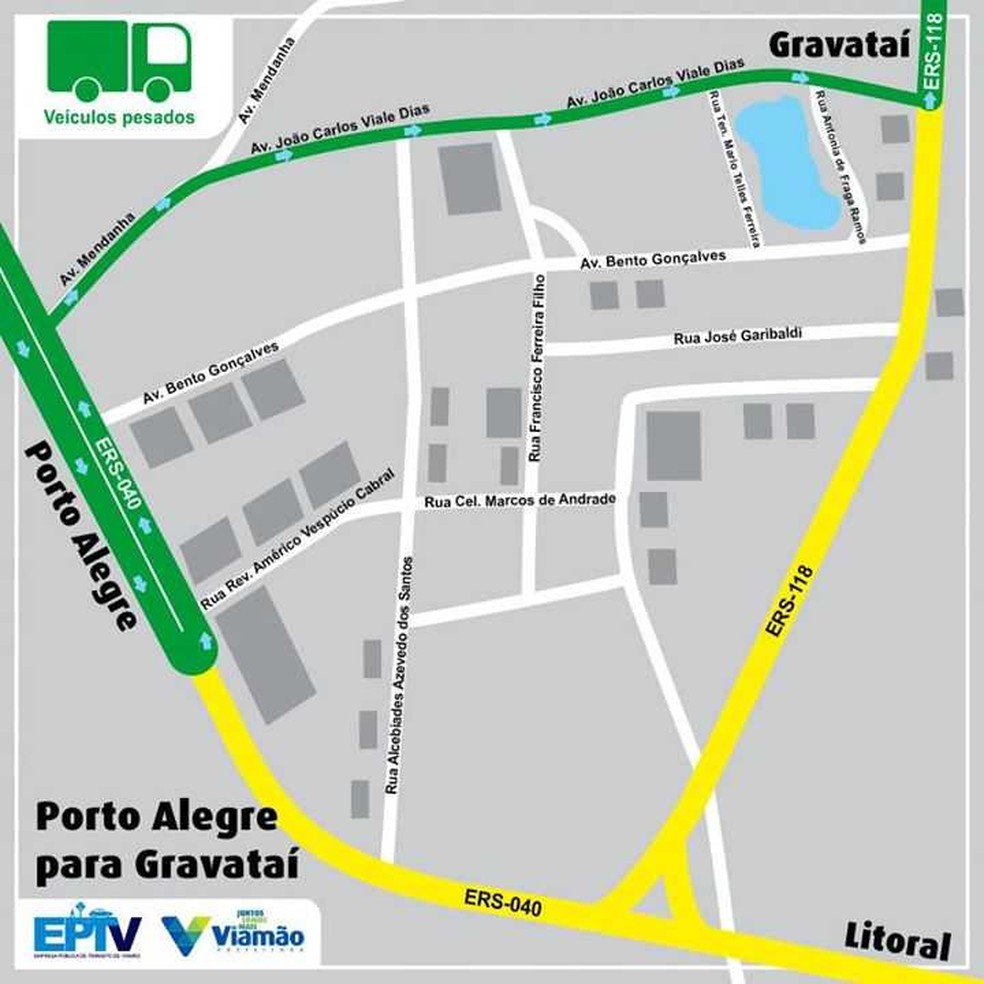 Desvio em Viamão (Foto: Divulgação)