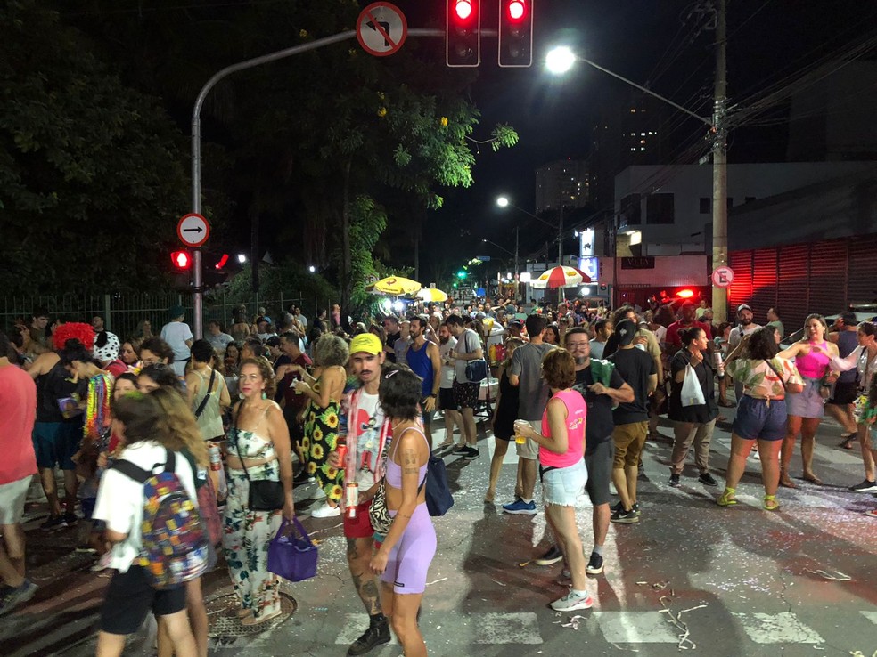 Homenageando Ricardo Galvão e os indígenas Yanomami, bloco do Inpe reúne foliões em São José dos Campos, SP. — Foto: Bruna Capasciutti/TV Vanguarda
