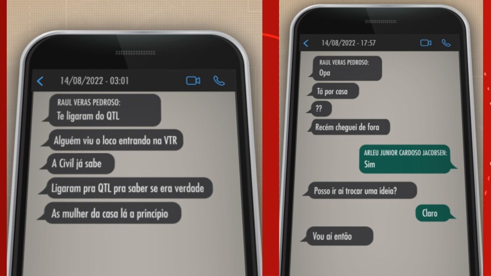 Mensagens mostram policiais falando sobre abordagem a jovem em São Gabriel — Foto: Reprodução/RBS TV