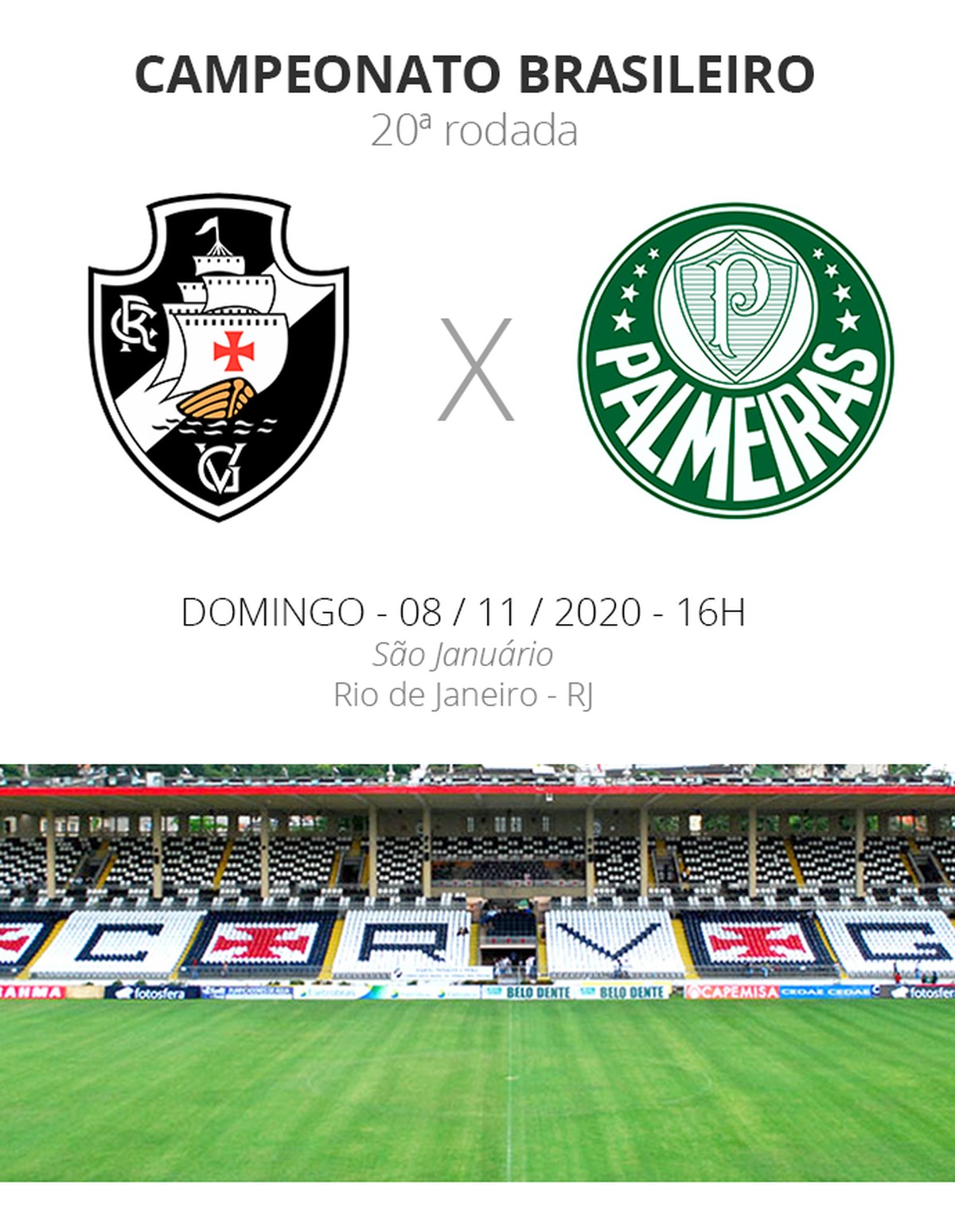 Vasco x Palmeiras veja onde assistir, escalações, desfalques e