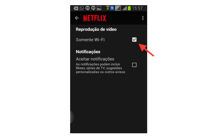 Limitando a reprodução de vídeos do Netflix para redes WiFi no Android (Foto: