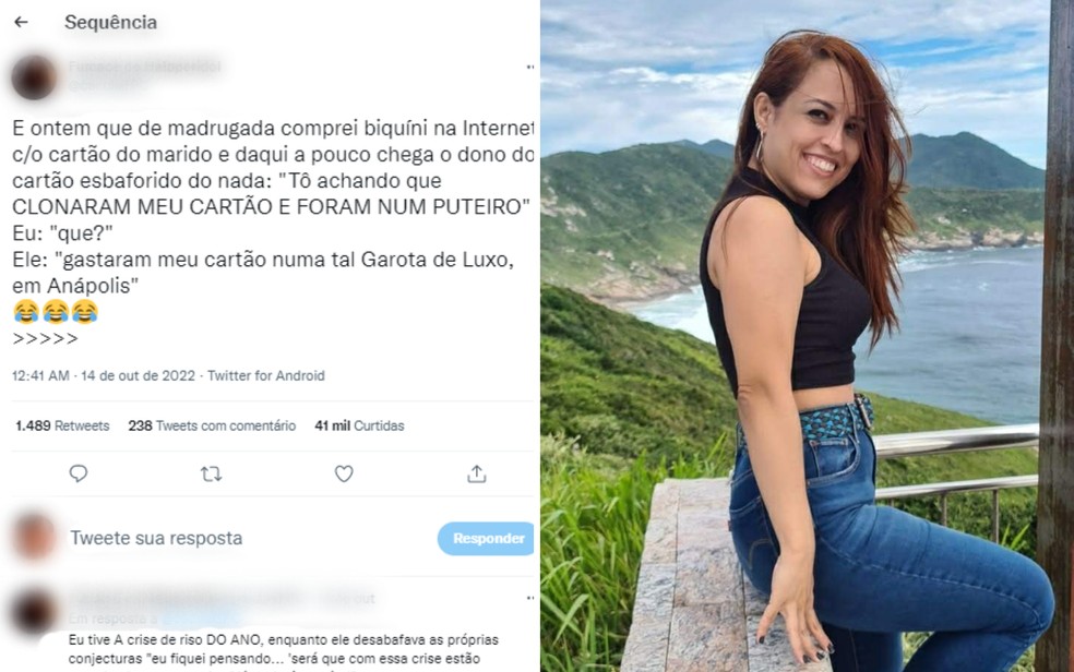 Print que viralizou e Ked Souza, moradora do RJ  — Foto: Montagem/g1, Reprodução/Redes sociais e Arquivo pessoal/Ked Souza