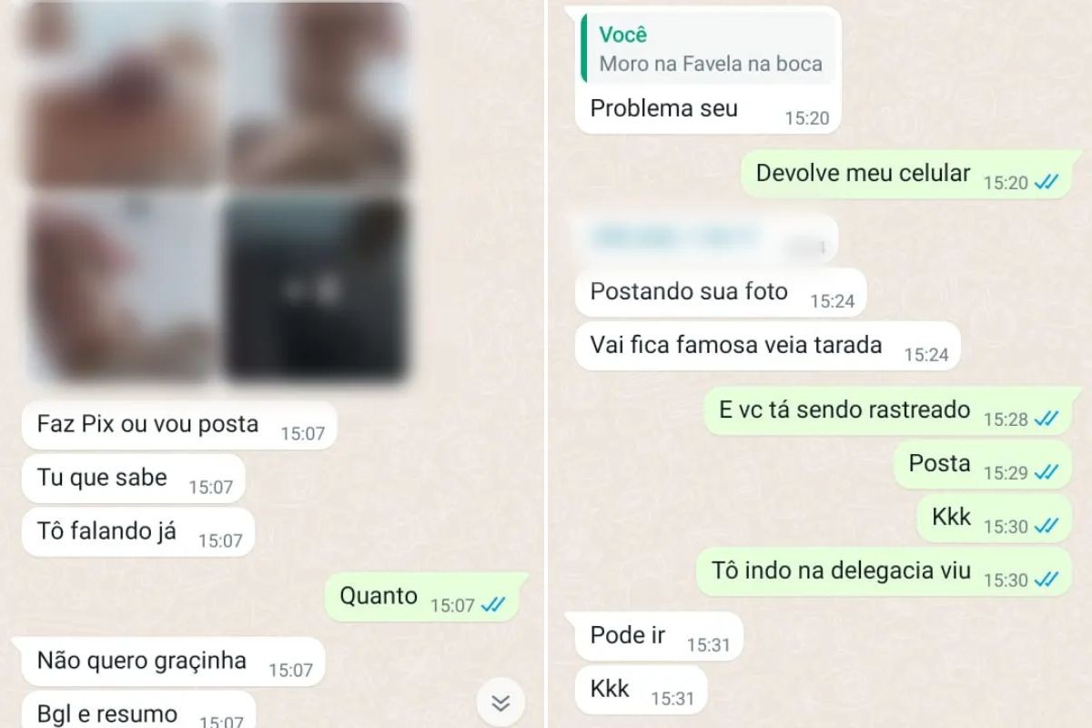 Criminosos chamam mulher de 'véia tarada' durante chantagem para não vazar nudes
