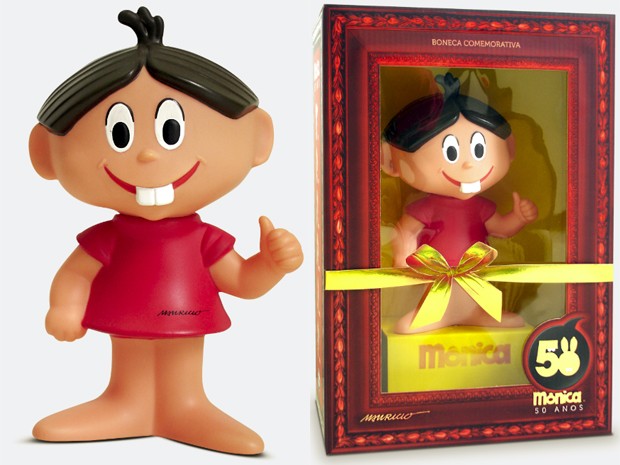 Boneca da Mônica 'retrô', um dos produtos comemorativos de 50 anos da personagens a ser lançado em 2013 (Foto: Divulgação / Mauricio de Sousa Produções)