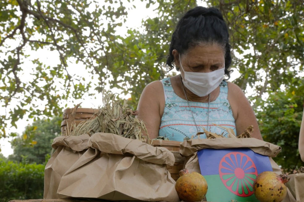 A figura de maior destaque da cultura cigana em Mato Grosso é Maria Divina Cabral, ou Diva como é mais conhecida, que foi recentemente referenciada como mestre da cultura mato-grossense — Foto: Karen Ferreira
