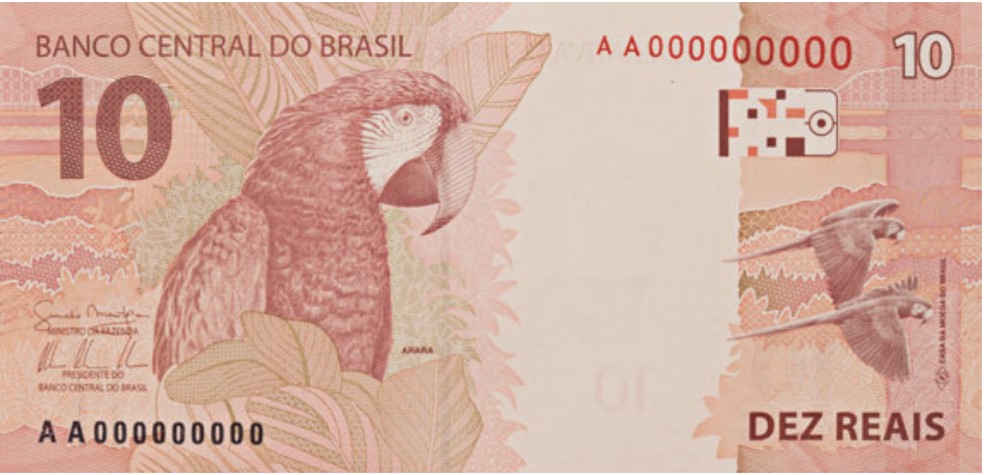 Nota de R$ 10,00 (verso) — Foto: Reprodução/Banco Central