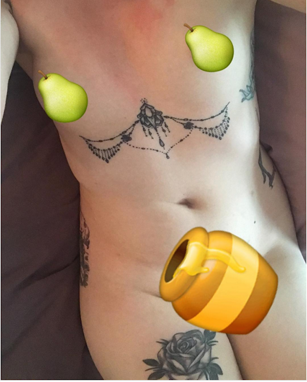 O nude compartilhado pela atriz Lena Dunham (Foto: Instagram)