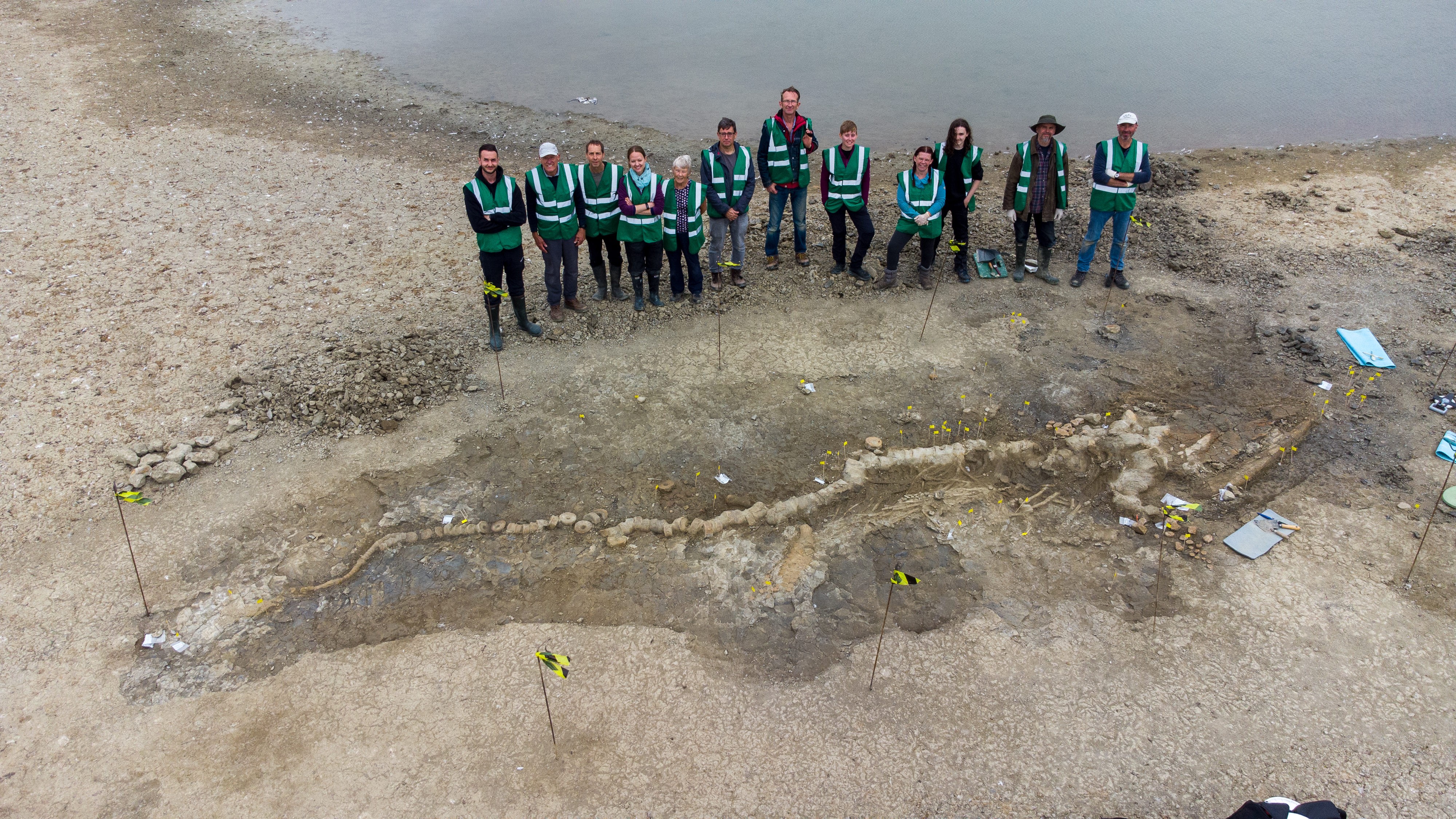 Equipe responsável pela descoberta do ictiossauro no Reino Unido  (Foto: University Of Manchester)