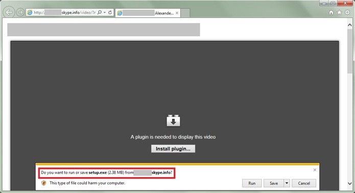 Link falso enviado por Skype faz v?tima instalar trojan no computador (Foto: Reprodu??o/Secure List)