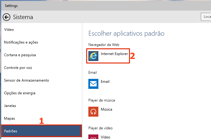Clicando na configuração do navegador padrão do Windows 10 (Foto: Reprodução/Edivaldo Brito)