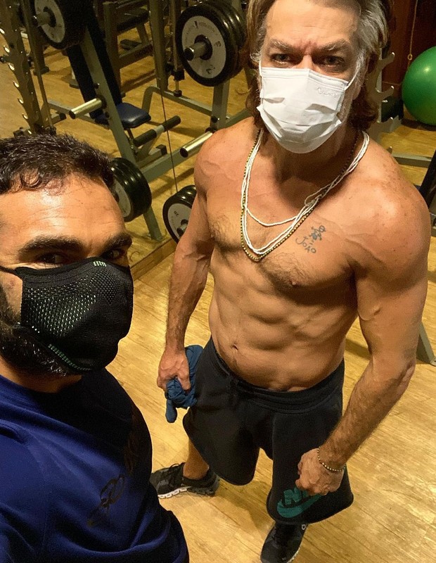 Chico Salgado treina com Fabio Assunção (Foto: Reprodução/Instagram)