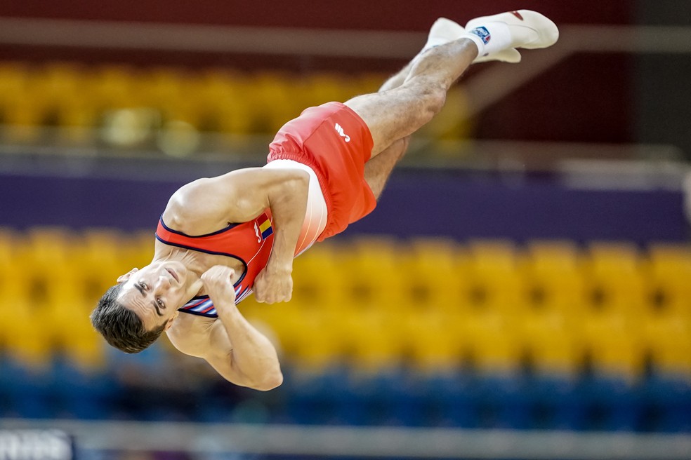 Marian Dragulescu no Mundial de Ginástica Artística em Doha, em 2018 — Foto: Ulrik Pedersen/NurPhoto via Getty Images