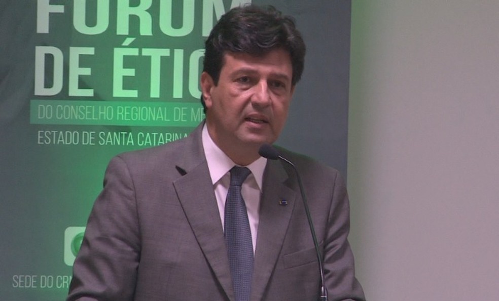 Ministro da SaÃºde participou de evento em FlorianÃ³polis  â€” Foto: ReproduÃ§Ã£o/NSC TV