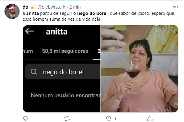 Fãs comentam sofre unfollow de Anitta em Nego do Borel (Foto: Reprodução Twitter e Reprodução Instagram)