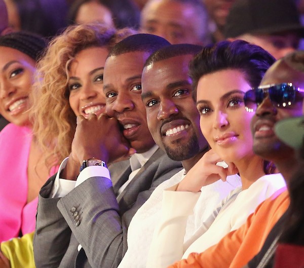 Beyoncé, Jay-Z, Kanye West e Kim Kardashian (Foto: Getty Images)