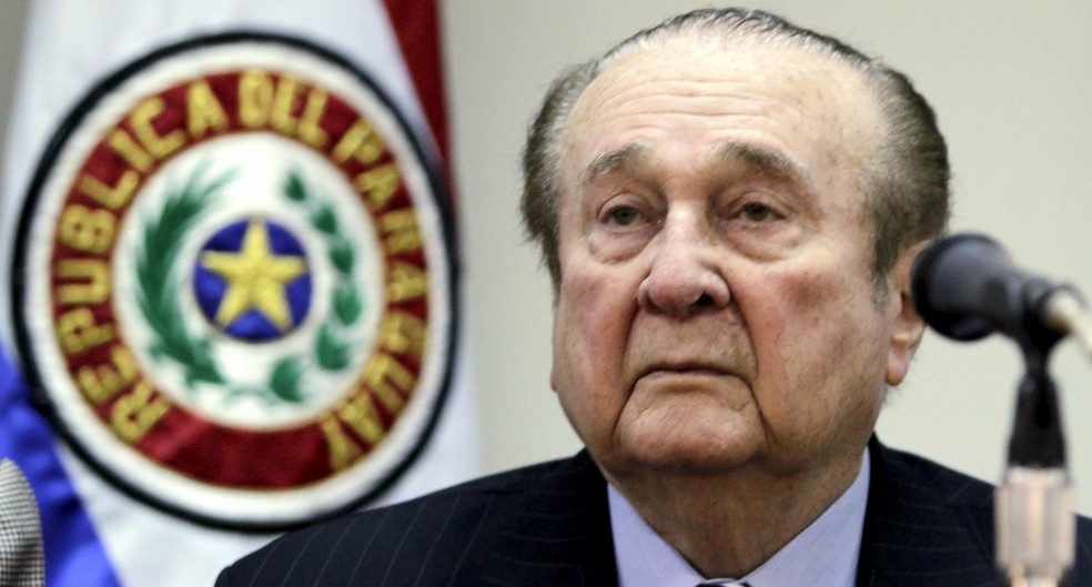 NicolÃ¡s Leoz ex-presidente da Conmebol indiciado Fifa â€” Foto: REUTERS/Jorge Adorno